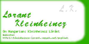 lorant kleinheincz business card